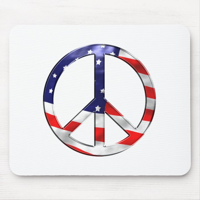 merica peace sign mouse pad (Front)