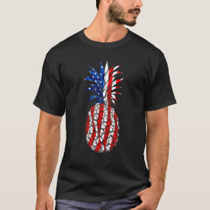 Merica Pineapple Patriotic 4th Of July Usa Flag Su T-Shirt