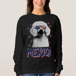 Merica Poodle Dog 4th Of July Usa Gift Sweatshirt