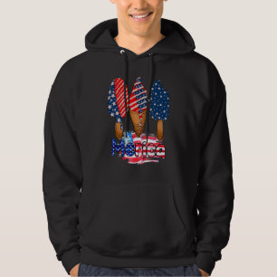 Merica Popsicle 4th of July Red White Blue USA Fla Hoodie