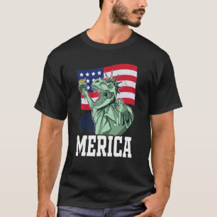 Merica Rex Lady Of Liberty Independence Day 4th Of T-Shirt