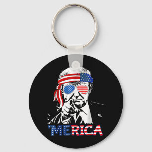 Merica Shirt Happy 4th Of July Merica Trump Keychain