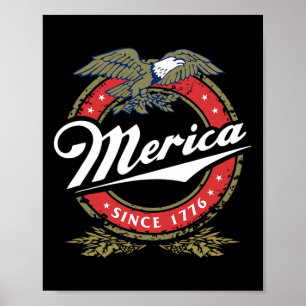 Merica Since 17761 American Byld Eagle Mullet Star Poster
