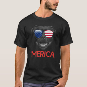Merica Staffordshire Bull Terrier American Flag T-Shirt