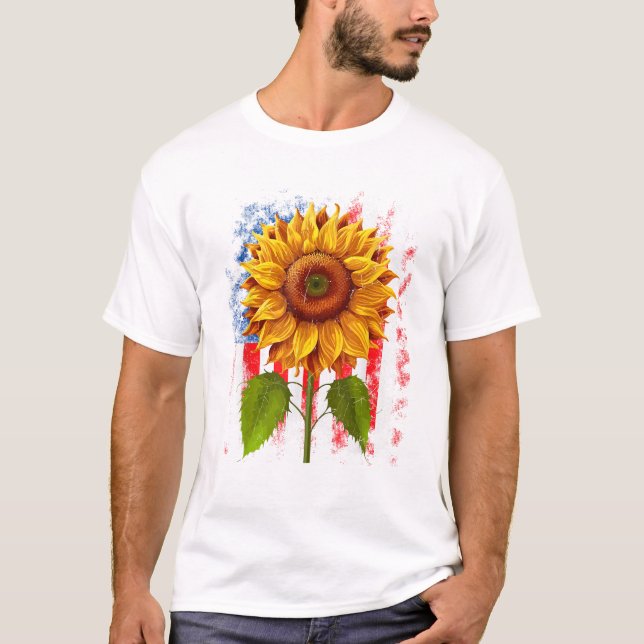 Merica Sunflower American T-Shirt (Front)