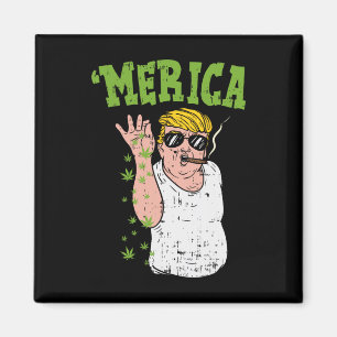 Merica Trump Bae Smoking Weed Funny Stoner Gift  Magnet