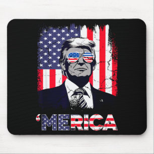 Merica Trump Christmas Shirt 4th Of July Trump Ame Mouse Pad