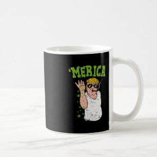 Merica Trump E Smoking Weed Funny Stoner Gift Coffee Mug