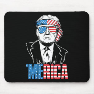 Merica Trump Happy 4th Of July Trump American Flag Mouse Pad
