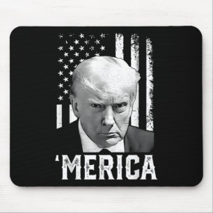 Merica Trump Happy 4th Of July Trump American Flag Mouse Pad