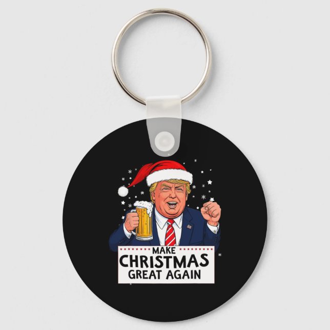 Merica Trump Make Christmas Great Again  Keychain (Front)
