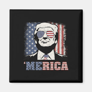 Merica Trump Shirt Funny Trump 4th Of July America Magnet