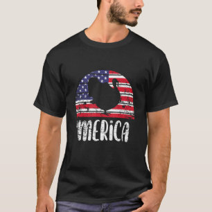 Merica Turkey American Flag USA Patriotic Independ T-Shirt