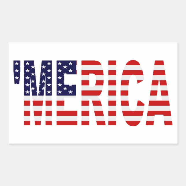 'MERICA US Flag Stickers (Front)