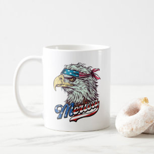 Merica USA American flag Bald Eagle Patriotic Coffee Mug