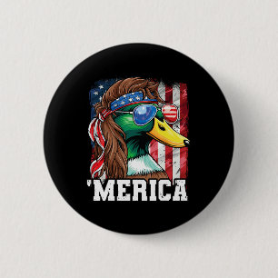 Merica Usa American Flag Patriotic 4th Of July Duc 2 Inch Round Button