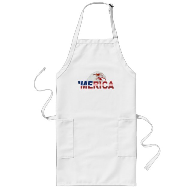 ‘MERICA USA Flag American Bald Eagle Apron (Front)