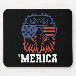 Merica Usa Flag Fighter Jets Ld Eagle Patriot 4th Mouse Pad