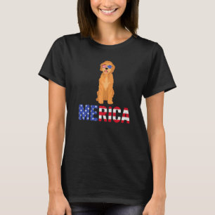 Merica Usa Flag Goldendoodle Dog Sunglasses 4th Of T-Shirt