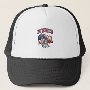 MERICA Vintage Liberty Patriotic Trucker Hat