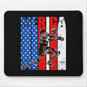 Merica Volleyll Player Usa Independence Day 4th Of Mouse Pad