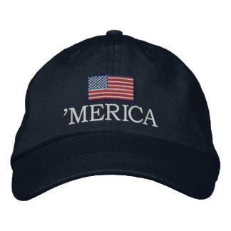 Merica - with USA flag Embroidered Hat