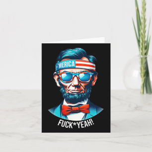 Merica Yeah Abraham Lincoln 4th Of July  Card