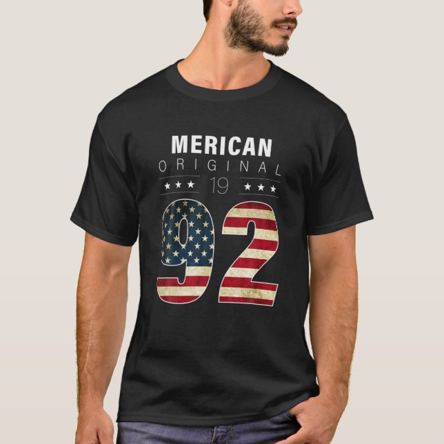 Merican Original 1992 Year Of Birth 1992 Birthday T-Shirt (Front)