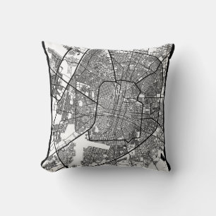 Merida Mexico City Map Throw Pillow