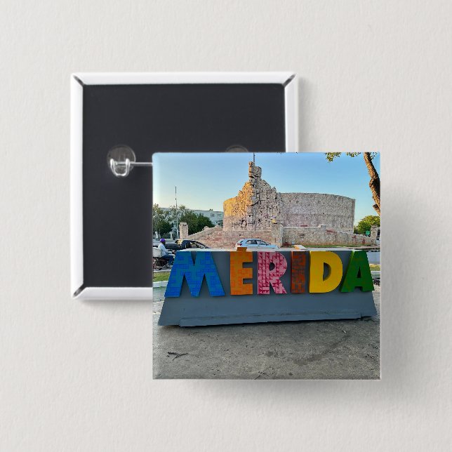 Merida, Mexico - Square Button (Front & Back)