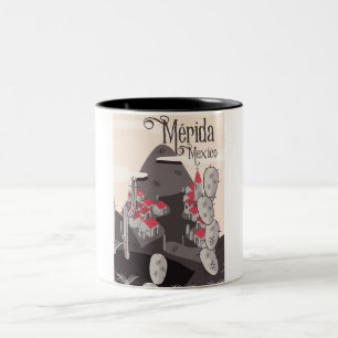Mérida Mexico travel poster Two-Tone Coffee Mug