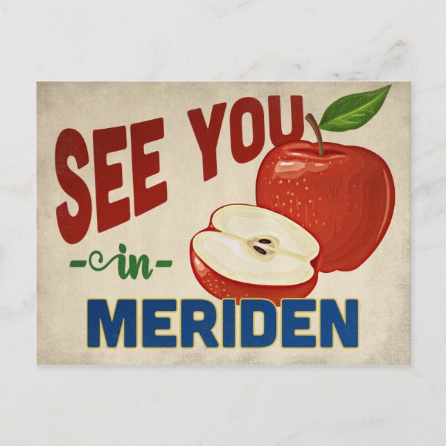 Meriden Connecticut Apple - Vintage Travel Postcard (Front)