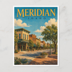 Meridian Idaho Historic Downtown GeoSaga Postcard