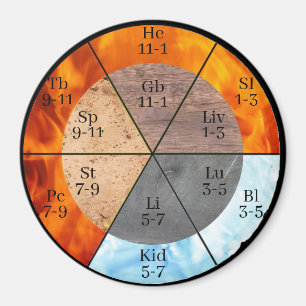 Meridian Organ Elements Clock customizable Magnet