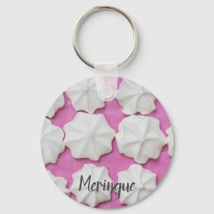 Meringues on pink paper gift keychain