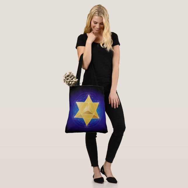 Merkaba Flower of Life Sacred Geometry Tote (On Model)