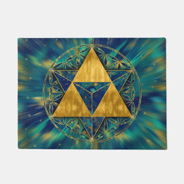 Merkabah in Flower of life Doormat (Front)
