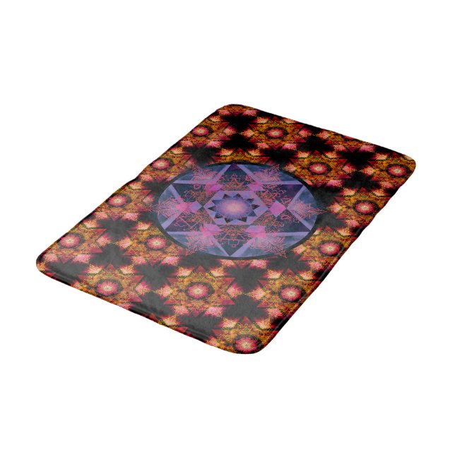Merkabah Mandala Pattern Bath Mat (Angled)