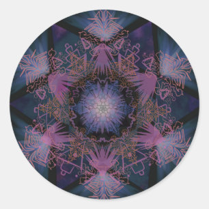 Merkabah Mandala Pattern Classic Round Sticker