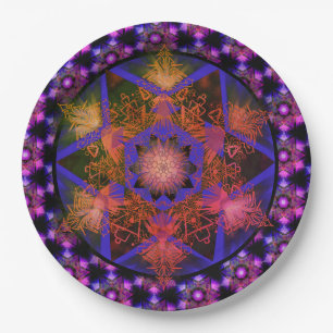 Merkabah Mandala Pattern Paper Plate