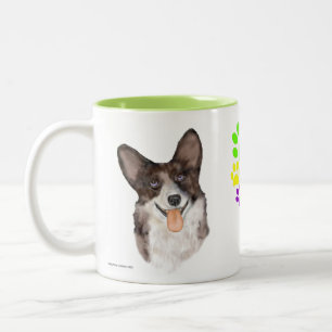 Merle Cardigan Corgi Two-Tone Coffee Mug