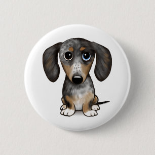 Merle Dapple Dachshund Cute Wiener Dog 2 Inch Round Button