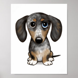 Merle Dapple Dachshund Cute Wiener Dog Poster