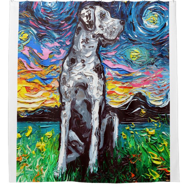 Merle Great Dane Starry Night Impressionist Dog (Front)