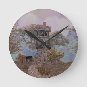 merle's tree house round clock