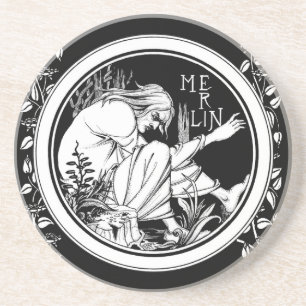 Merlin Art Nouveau fantasy Coaster