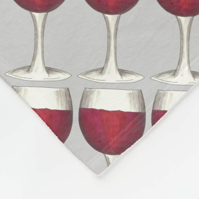Merlot Cabernet Red Wine Glass Drinking Winery Fleece Blanket (Corner)
