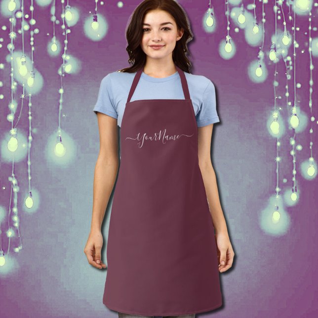 Merlot colour-elegant script  apron (Creator Uploaded)
