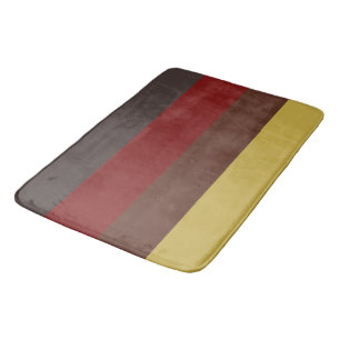 Merlot Gold Wood and Oak Stripes Bath Mat