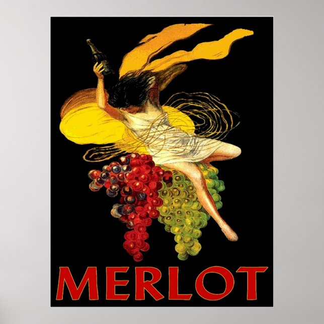 Merlot Maid With Grapes Poster (Front)